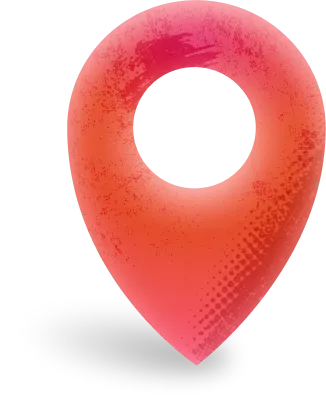 Red location pin marker icon with gradient shading and dotted texture pattern